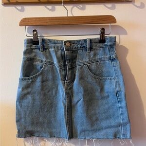 Pull&Bear Light Blue Denim Mini Skirt